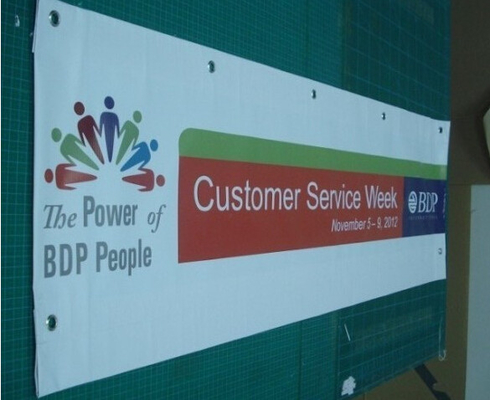 PVC Large Custom Vinyl Banners , Outdoor Vinyl Banners With Grommets